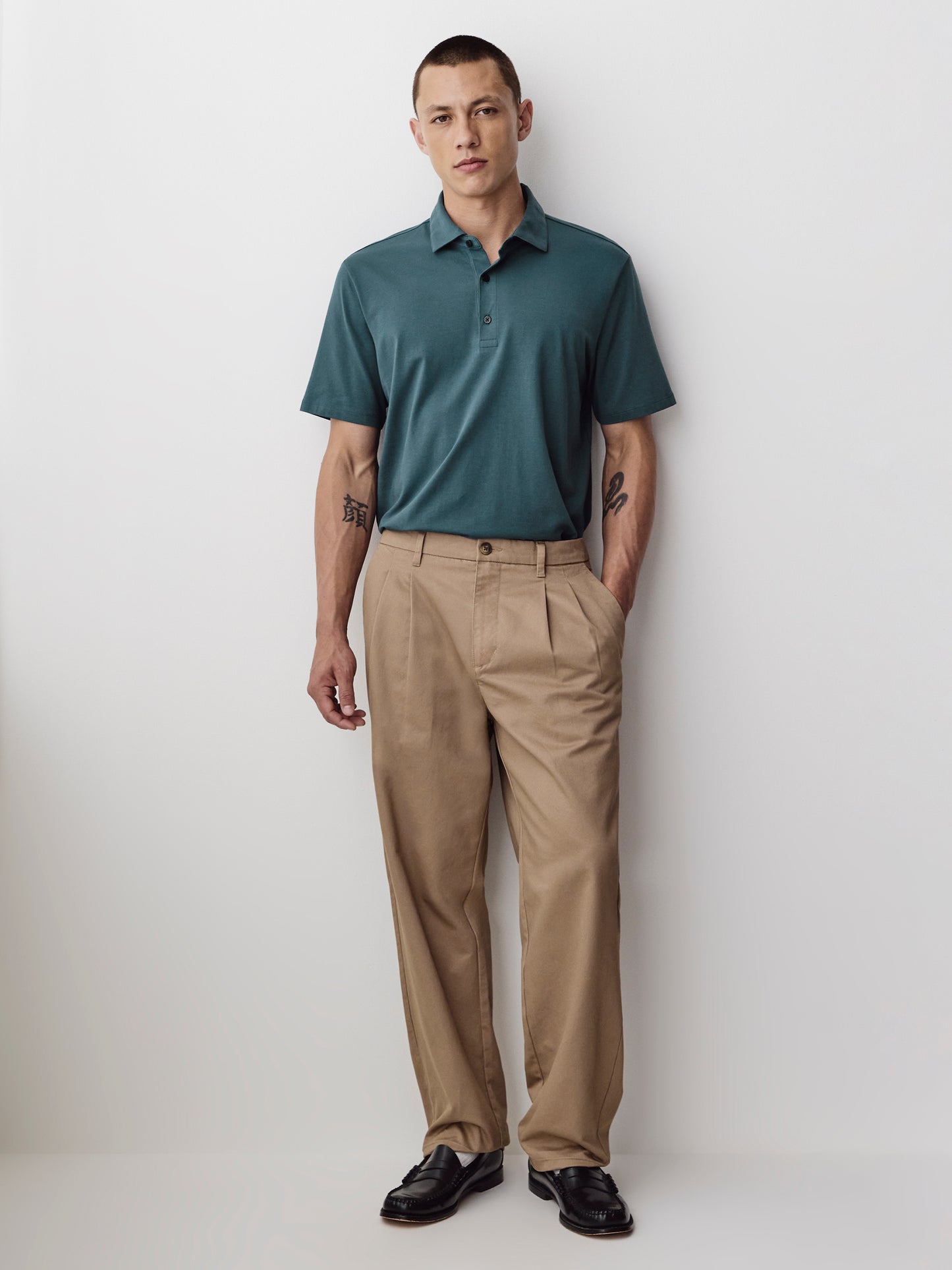Men's Knit Tailored Collar Polo Shirt Supima Cotton