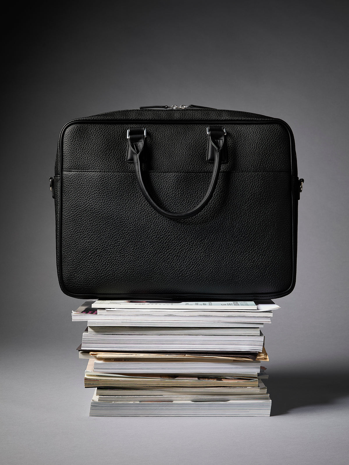 Faux Leather Briefcase with Handle