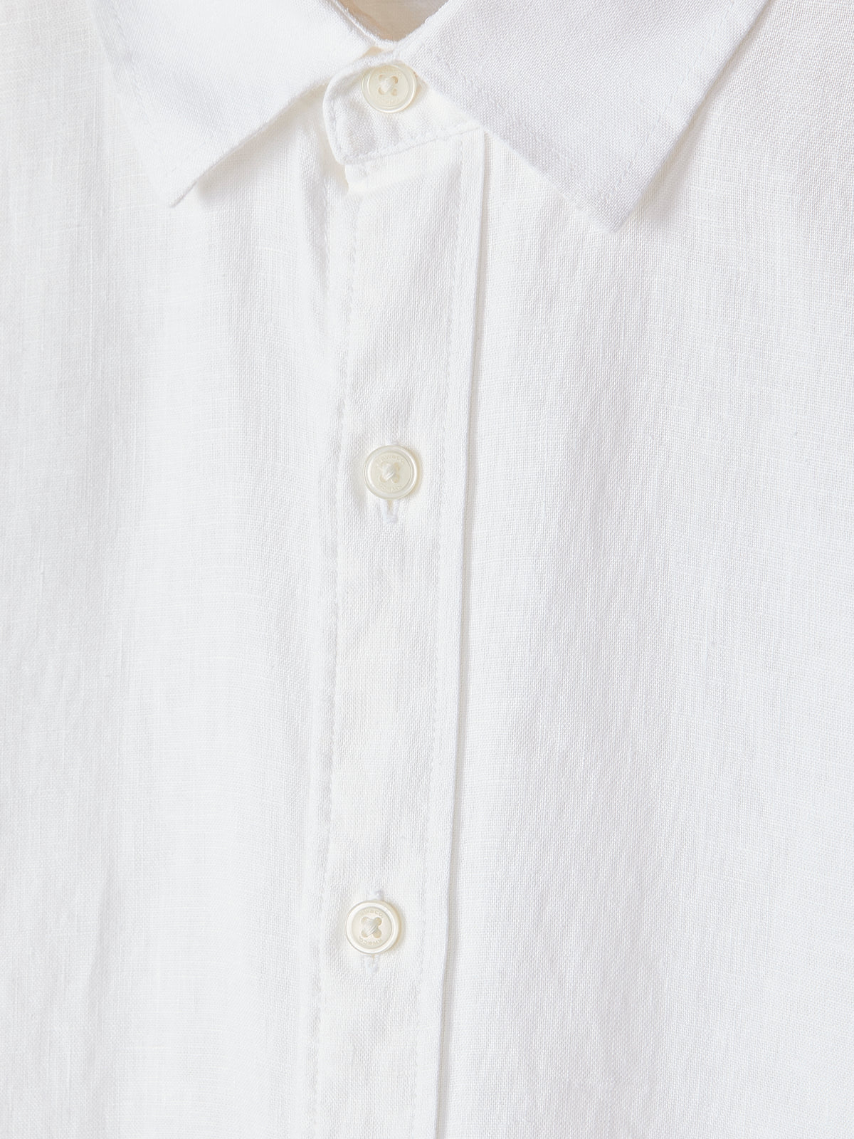 Long-Sleeve Woven Linen Shirt