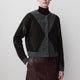 Knit Cardigan with Argyle Pattern, Wool Blend