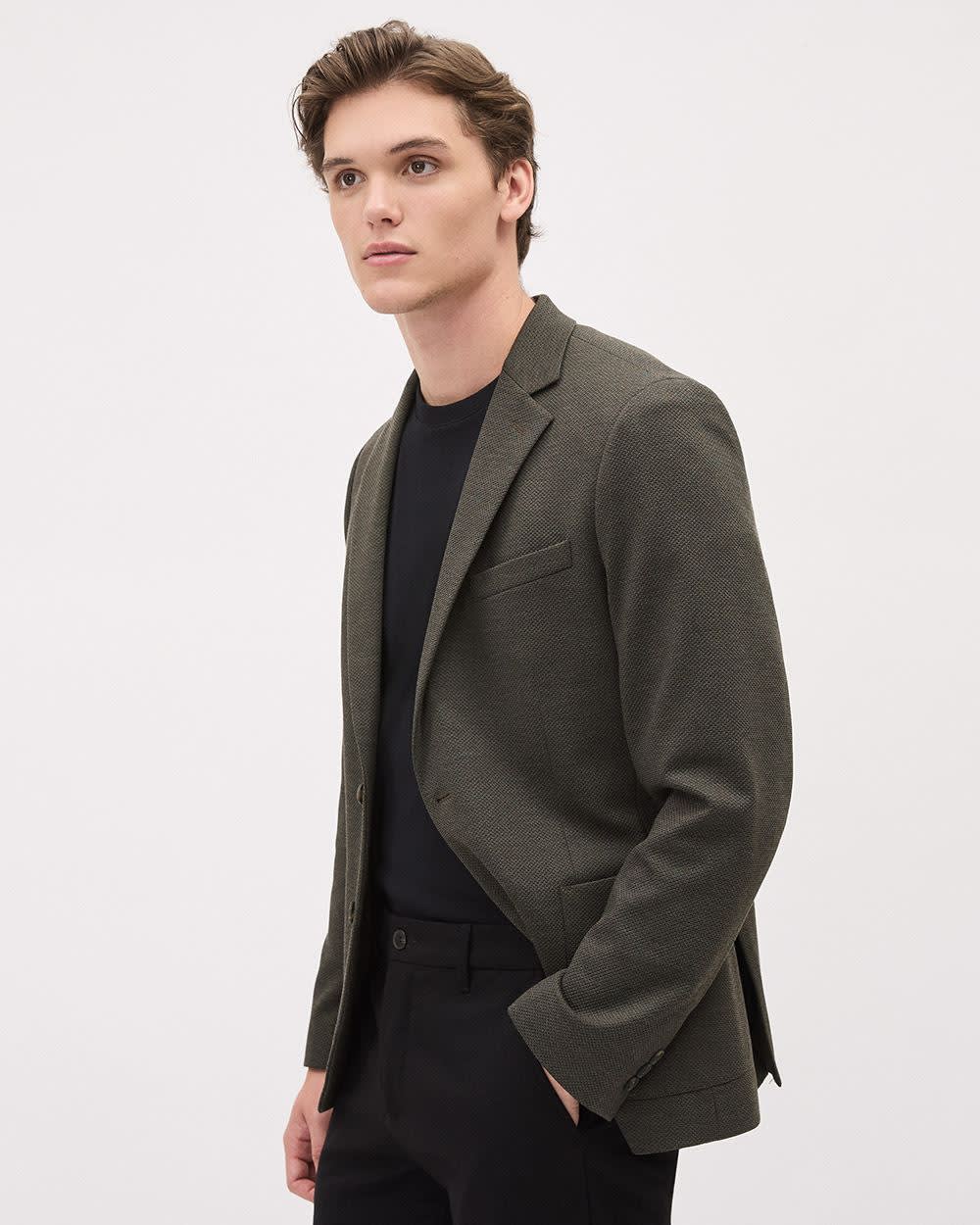 Slim Fit Textured Knit Blazer