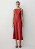 Woven Satin Halter Midi Dress