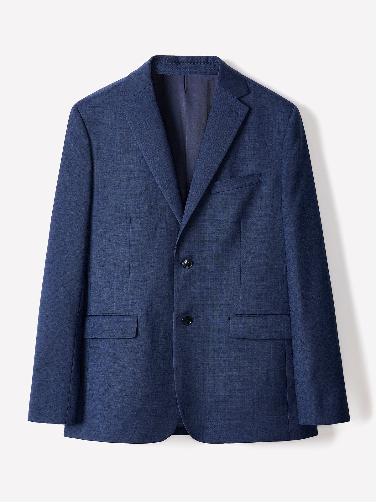 Blue Tailored-Fit Wool Suit Blazer