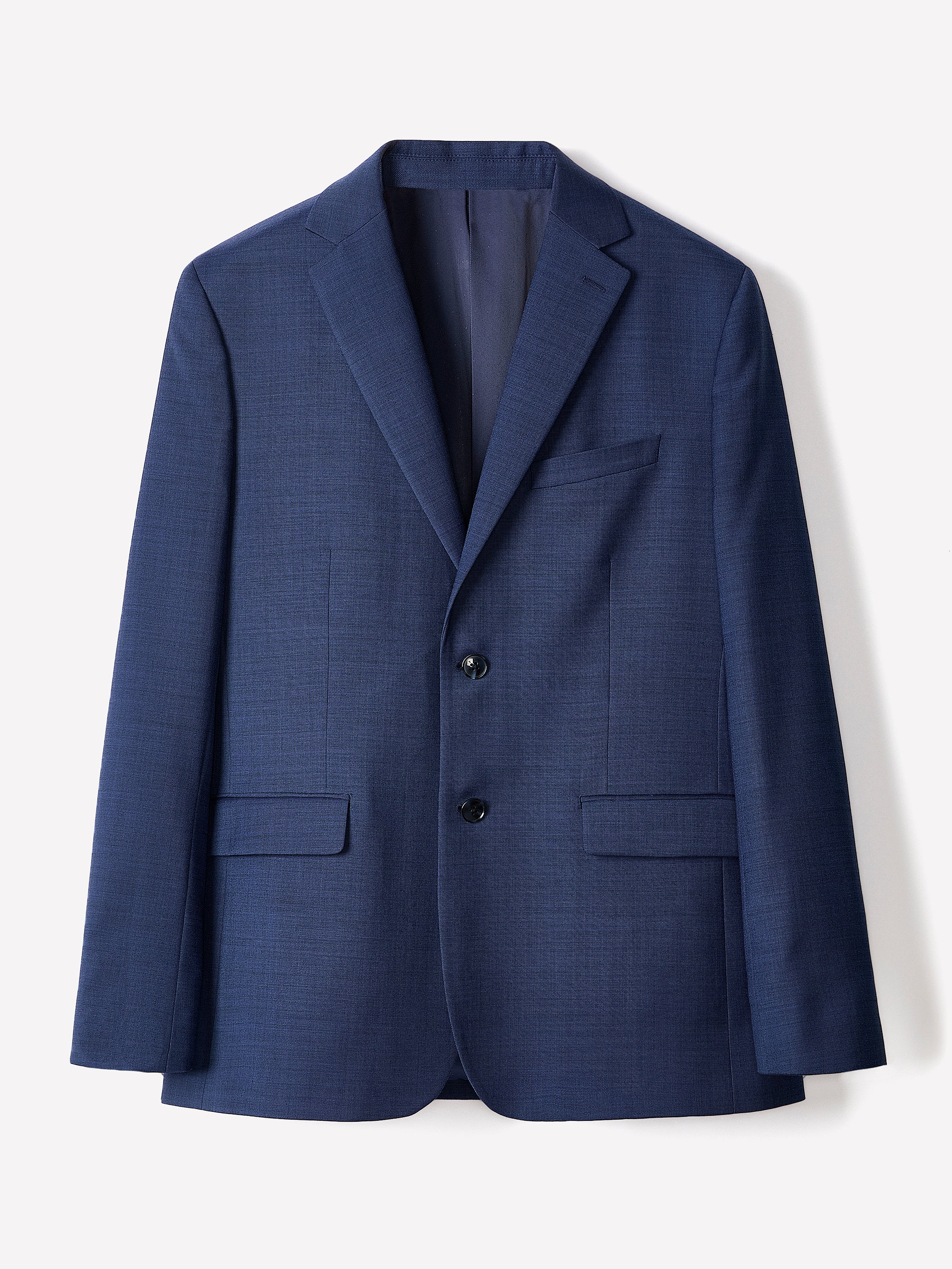Blue Tailored-Fit Wool Suit Blazer