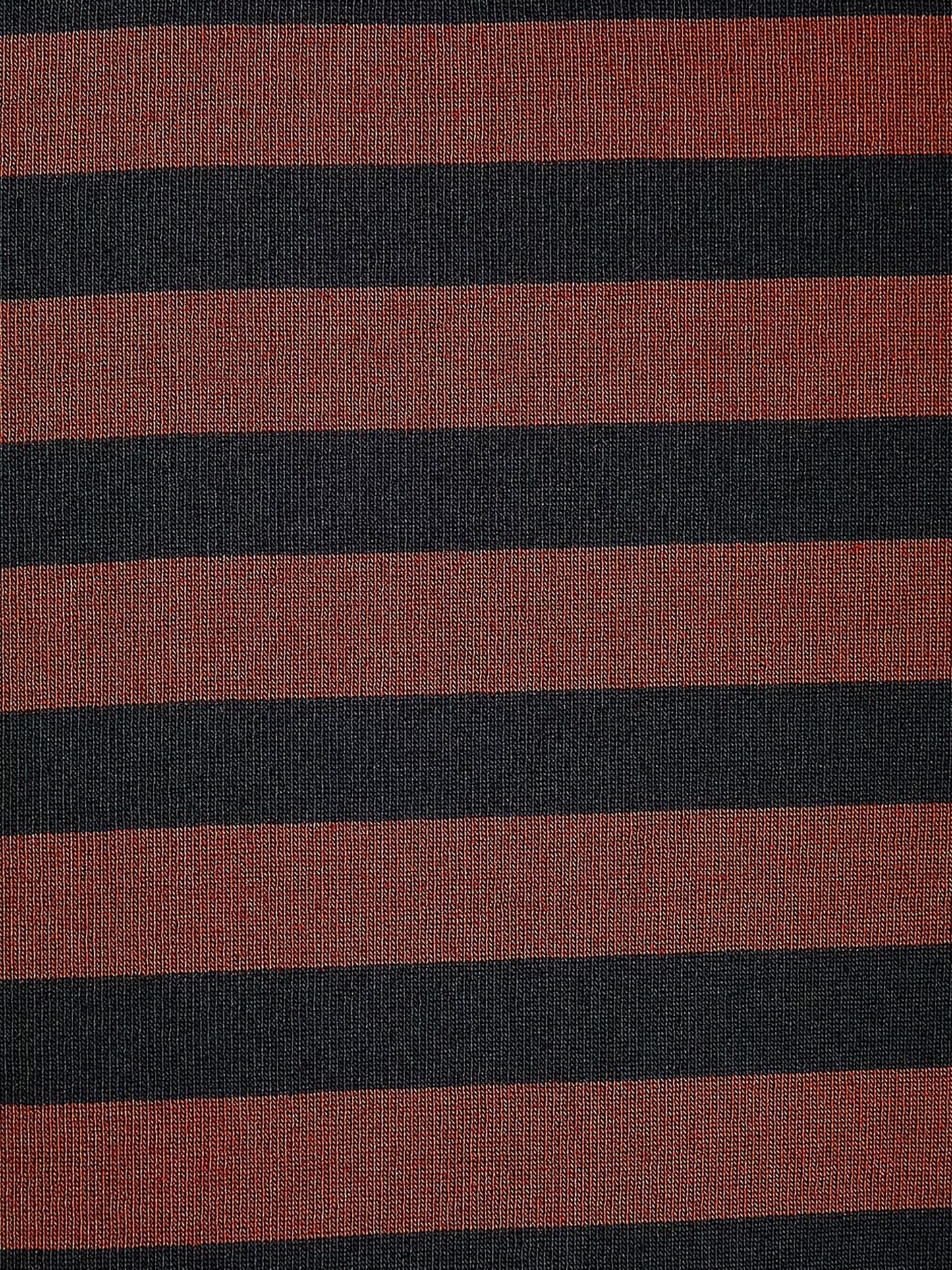 Striped Elbow-Sleeve Crew-Neck Fitted Tee