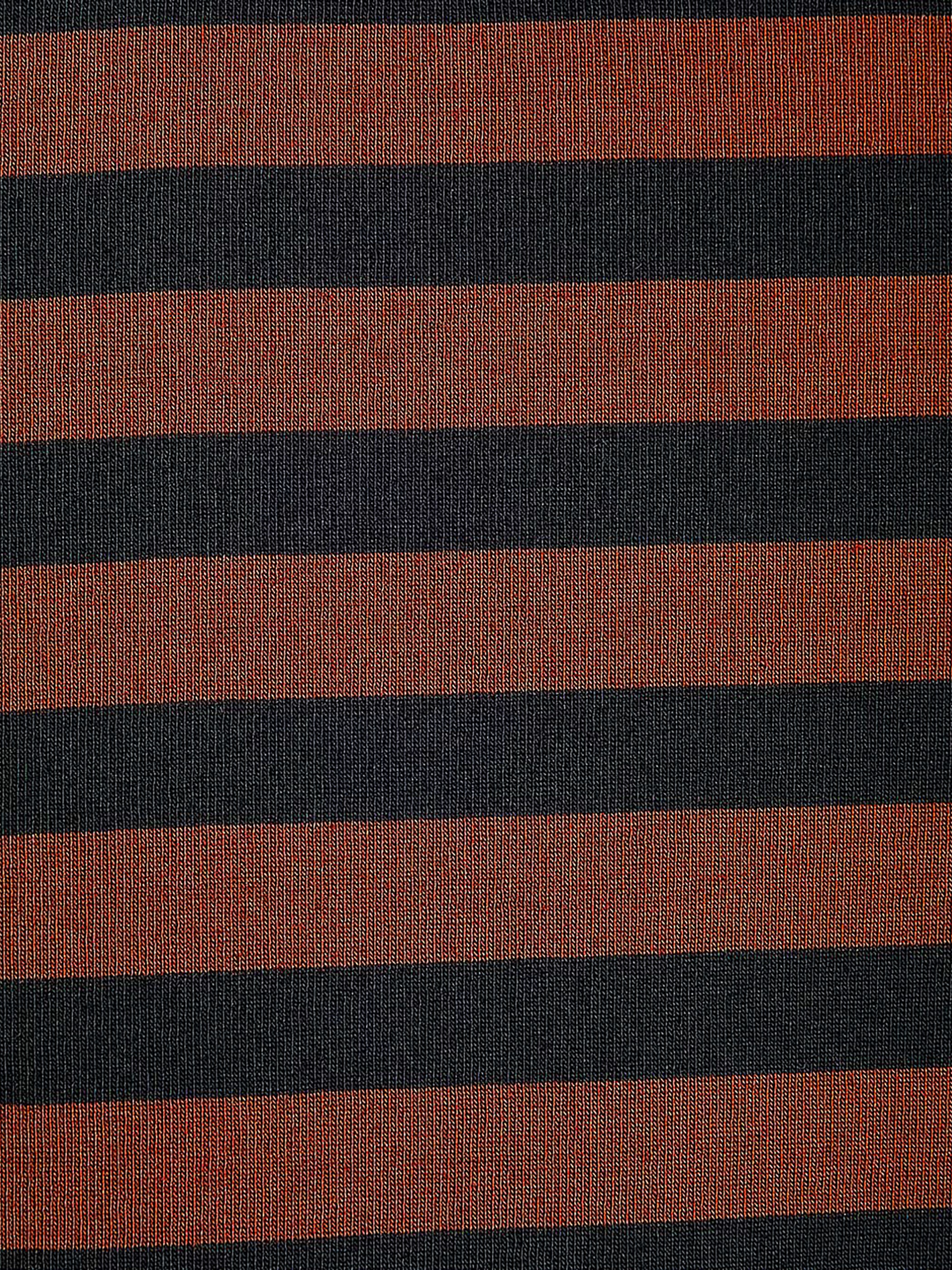 Striped Elbow-Sleeve Crew-Neck Fitted Tee