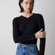 V-Neck Sweater with Buttons on Sleeves