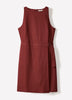 Sleeveless Boat-Neck Linen-Blend Mini Dress