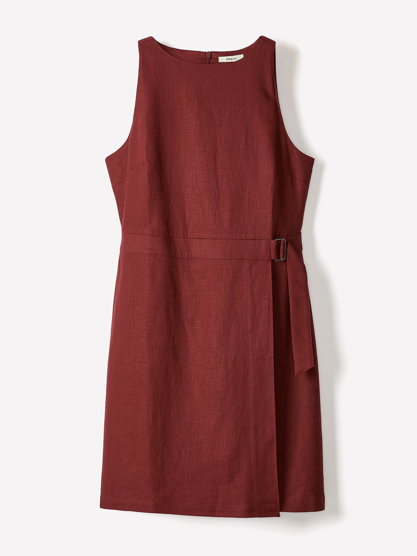 Women's Sleeveless Boat-Neck Linen-Blend Midi Dress – RW&CO