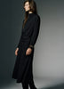 Woven Luxe Crepe Mock Neck Midi Dress