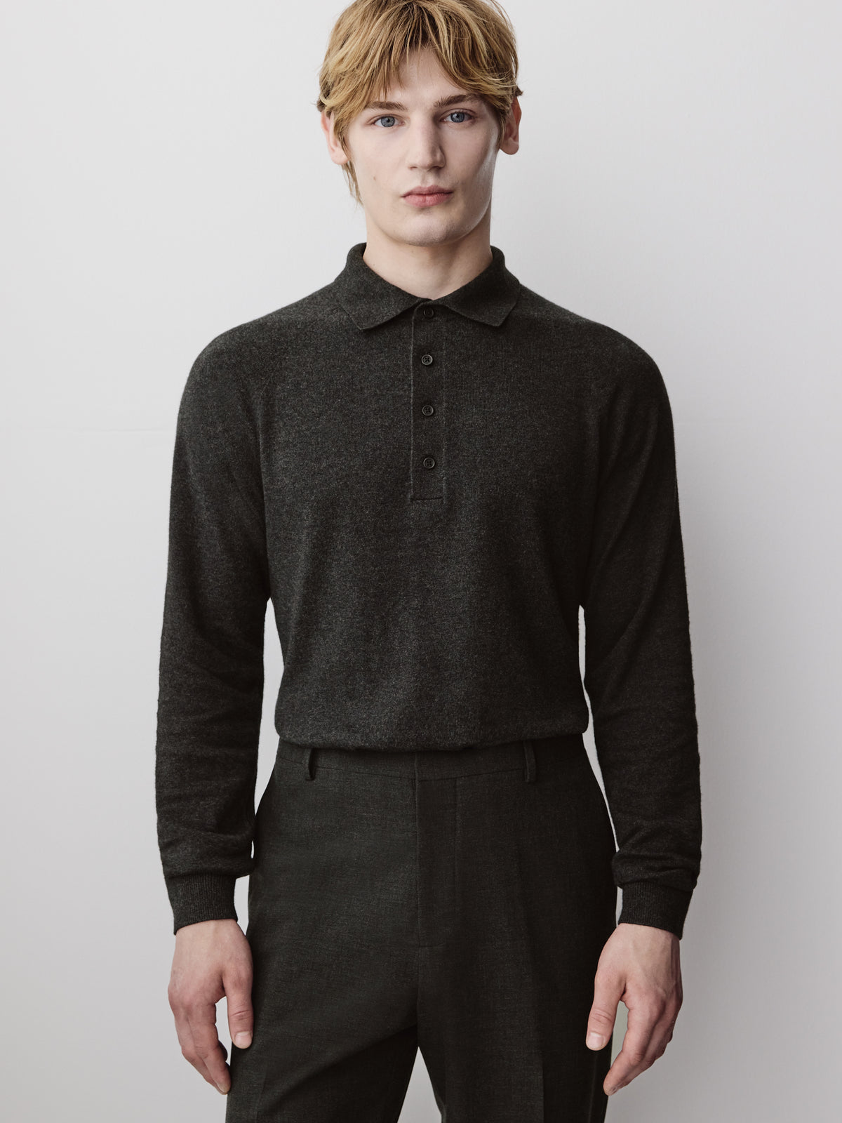 Long-Sleeve Polo Sweater