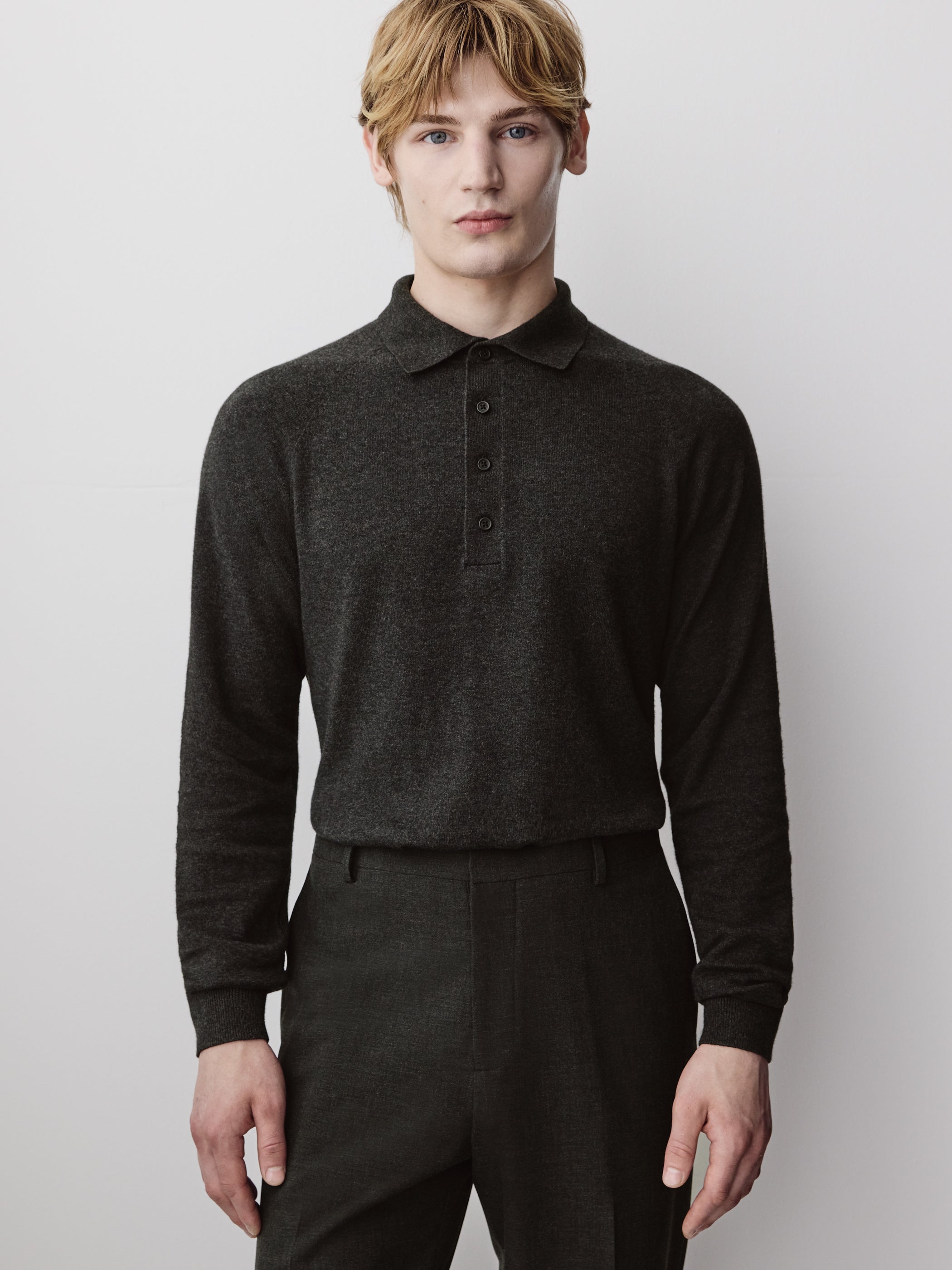 Long-Sleeve Polo Sweater