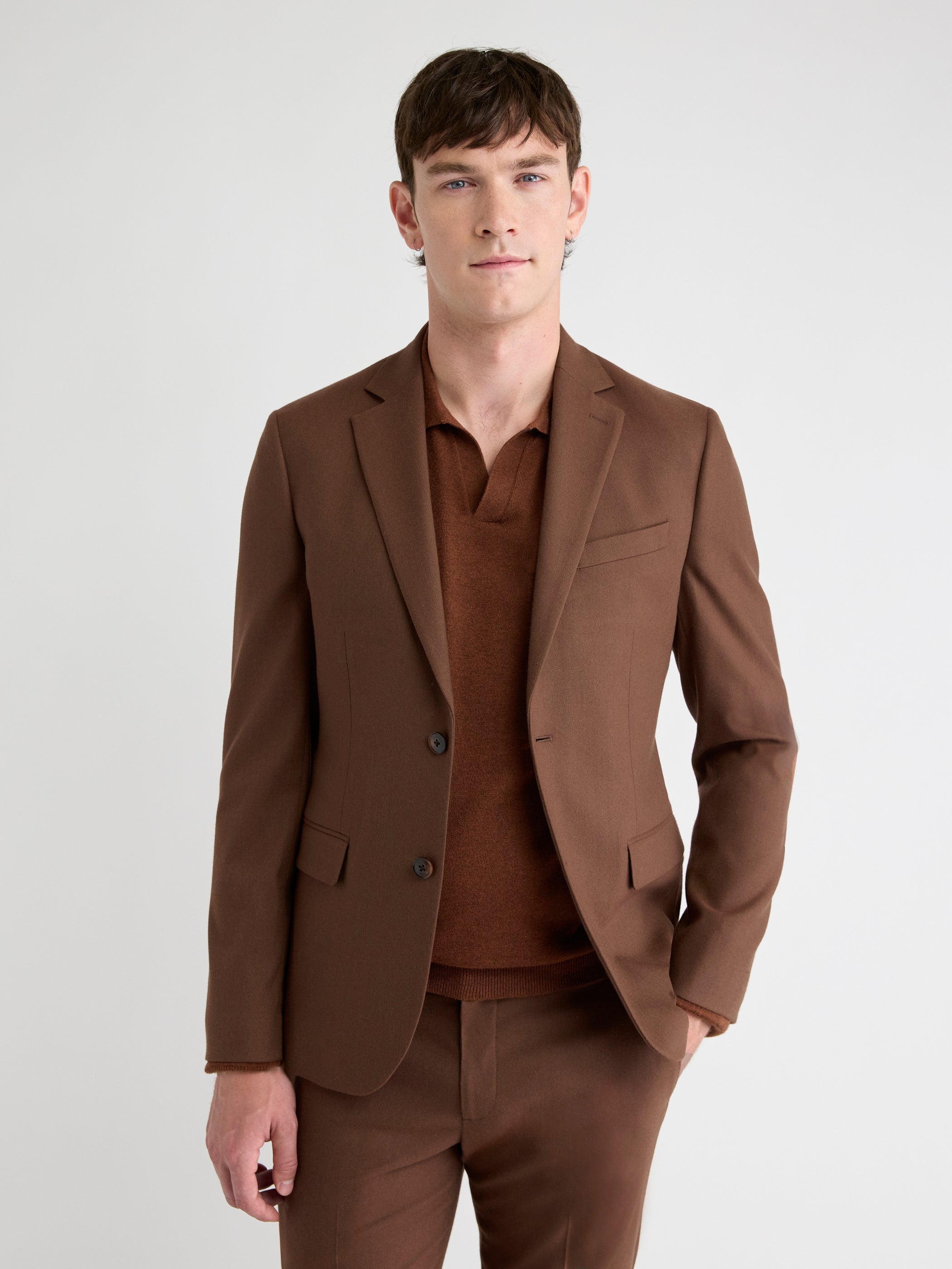Slim-Fit Clay Brushed Twill Blazer