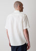 Mens Woven Linen Blend Shirt Regular Fit Short Sleeve