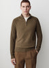 Long-Sleeve Half-Zip Mock-Neck Sweater