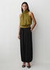 Satin Sleeveless Halter Blouse