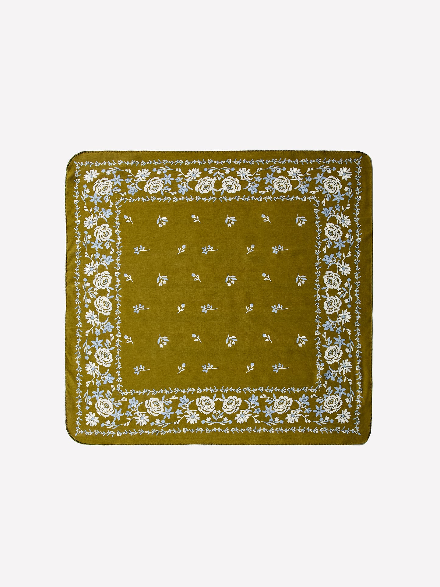 Square Silk Blend Floral Scarf 27"x27"