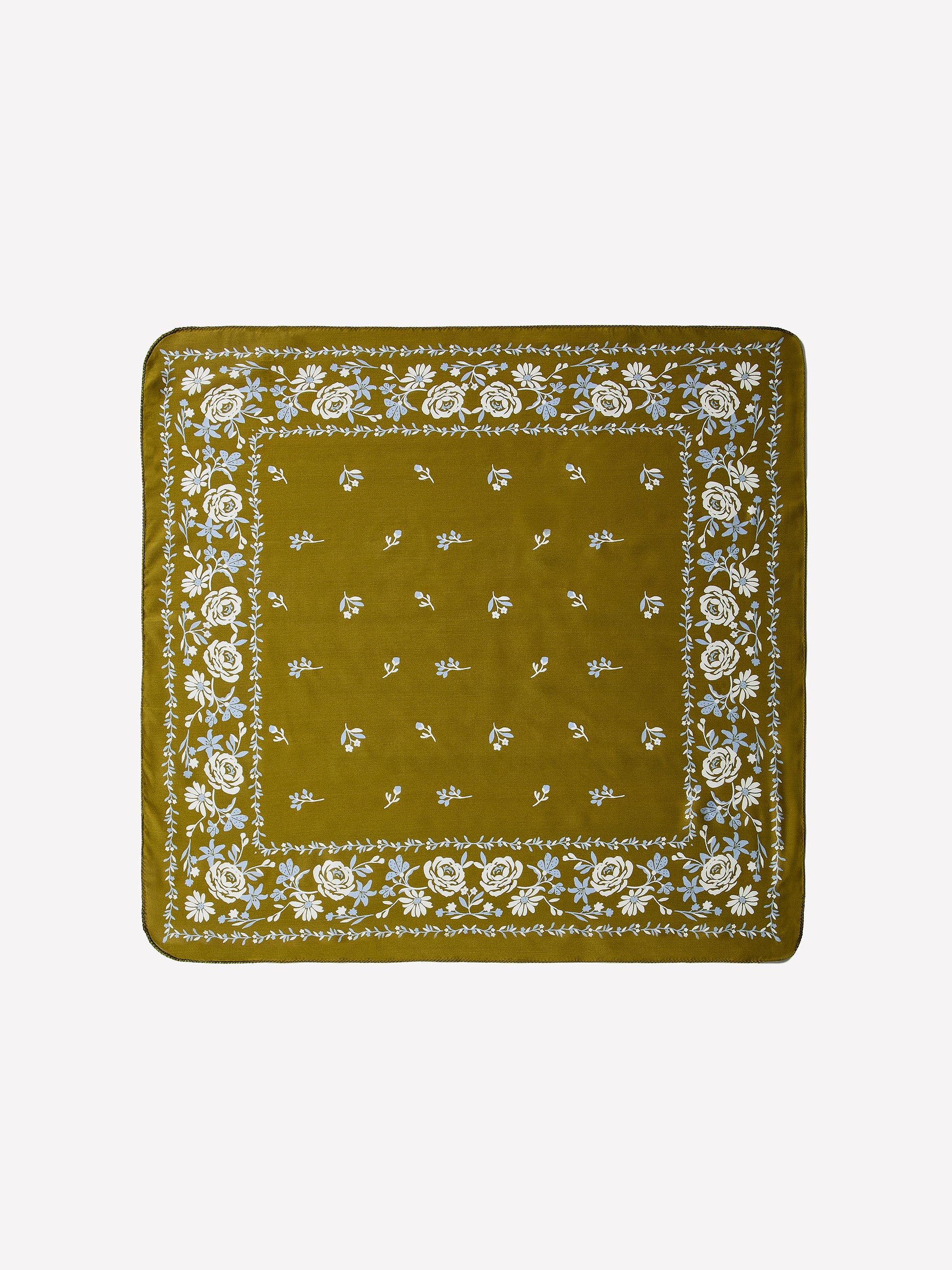 Square Silk Blend Floral Scarf 27"x27"