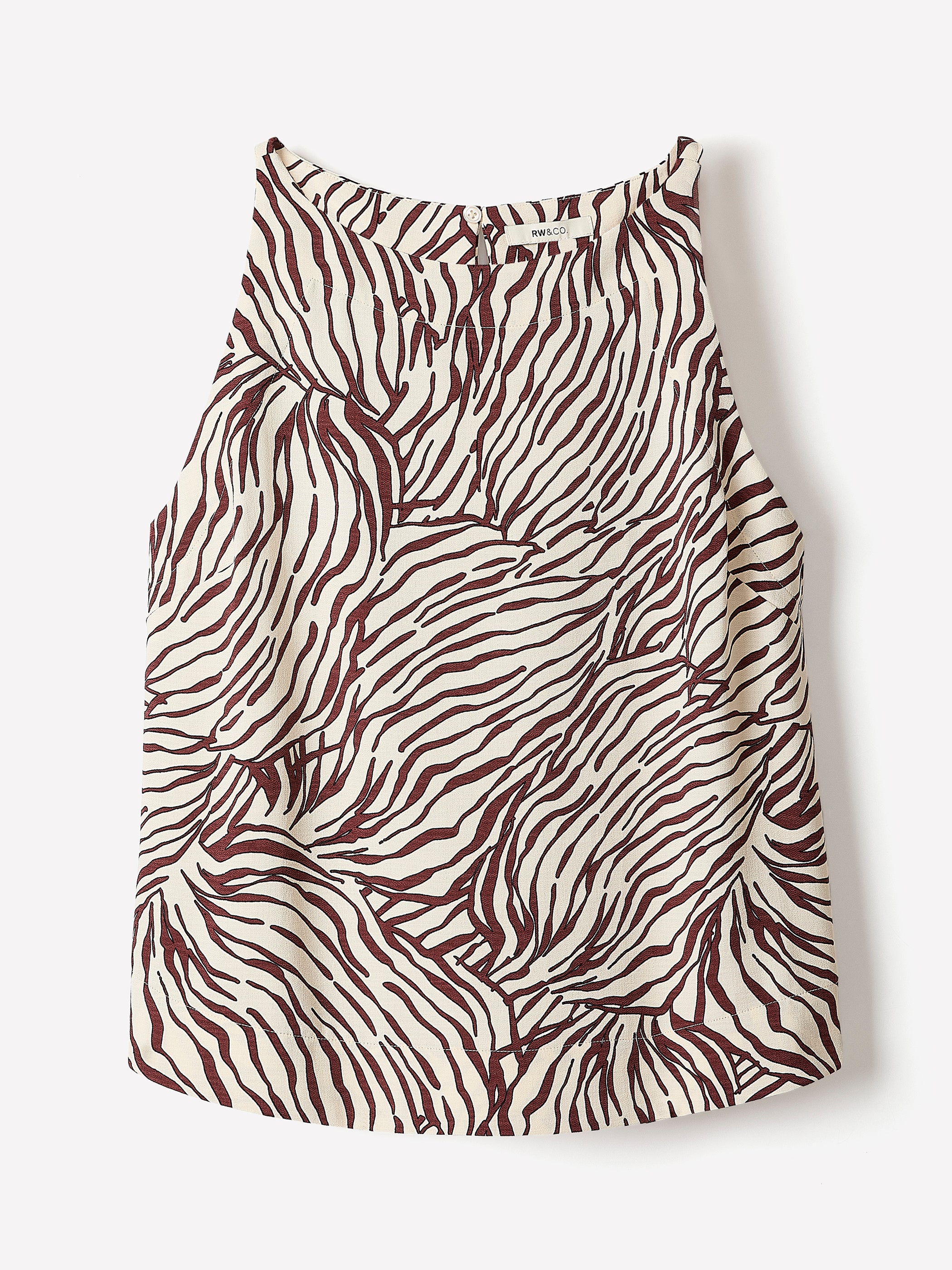 Sleeveless Crew-Neck Blouse