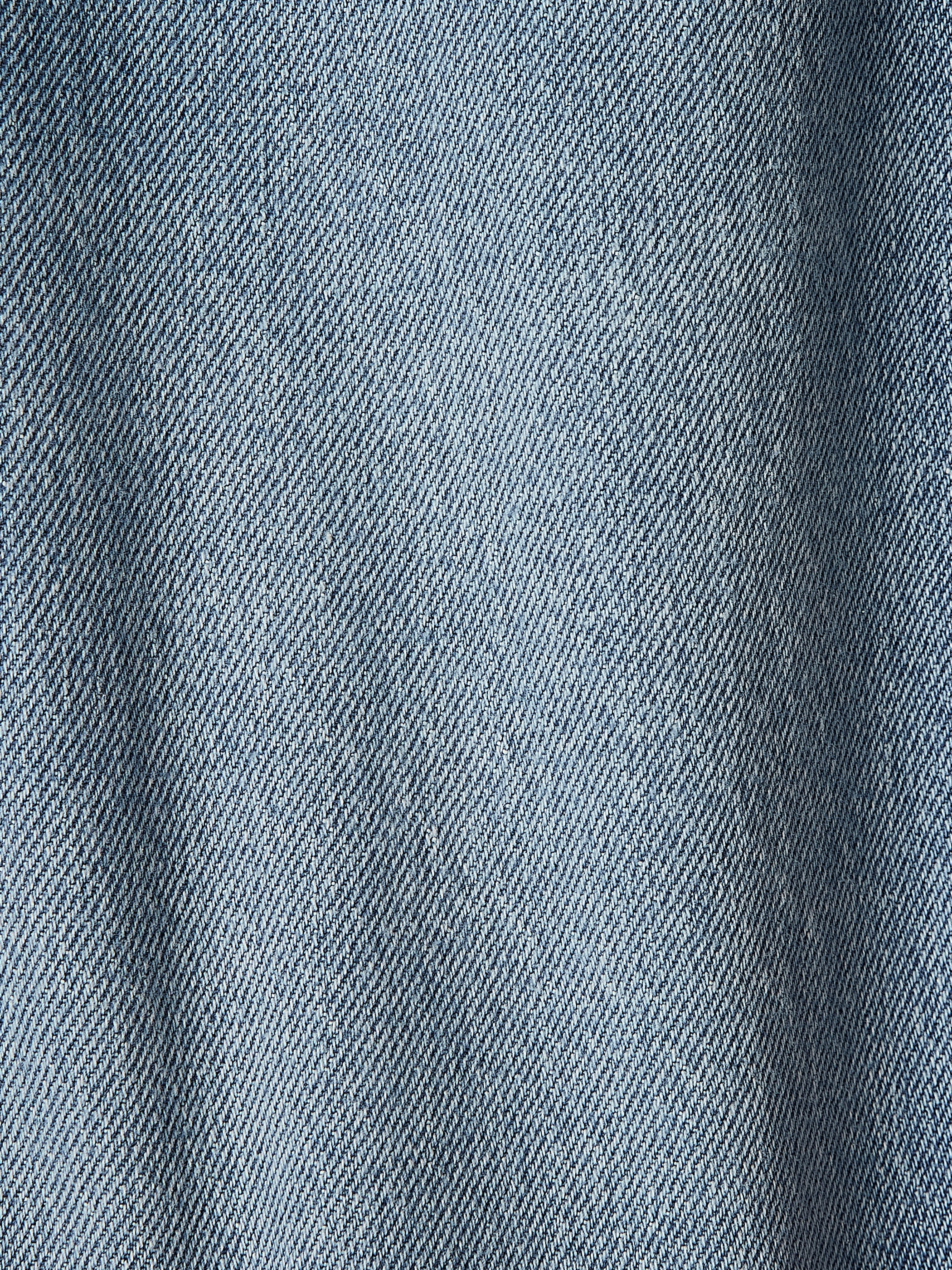 Woven Denim High Rise Mid Thigh Shorts