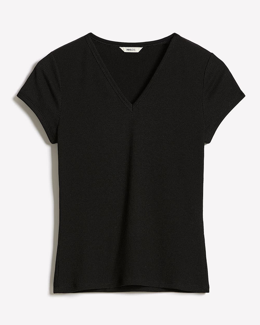V-Neck Ribbed T-Shirt