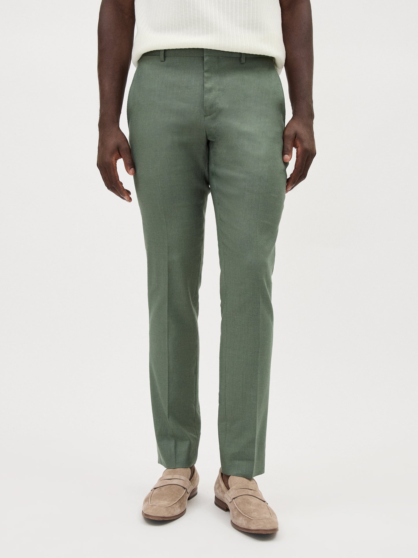 Slim Fit Stretch Linen Suit Pant