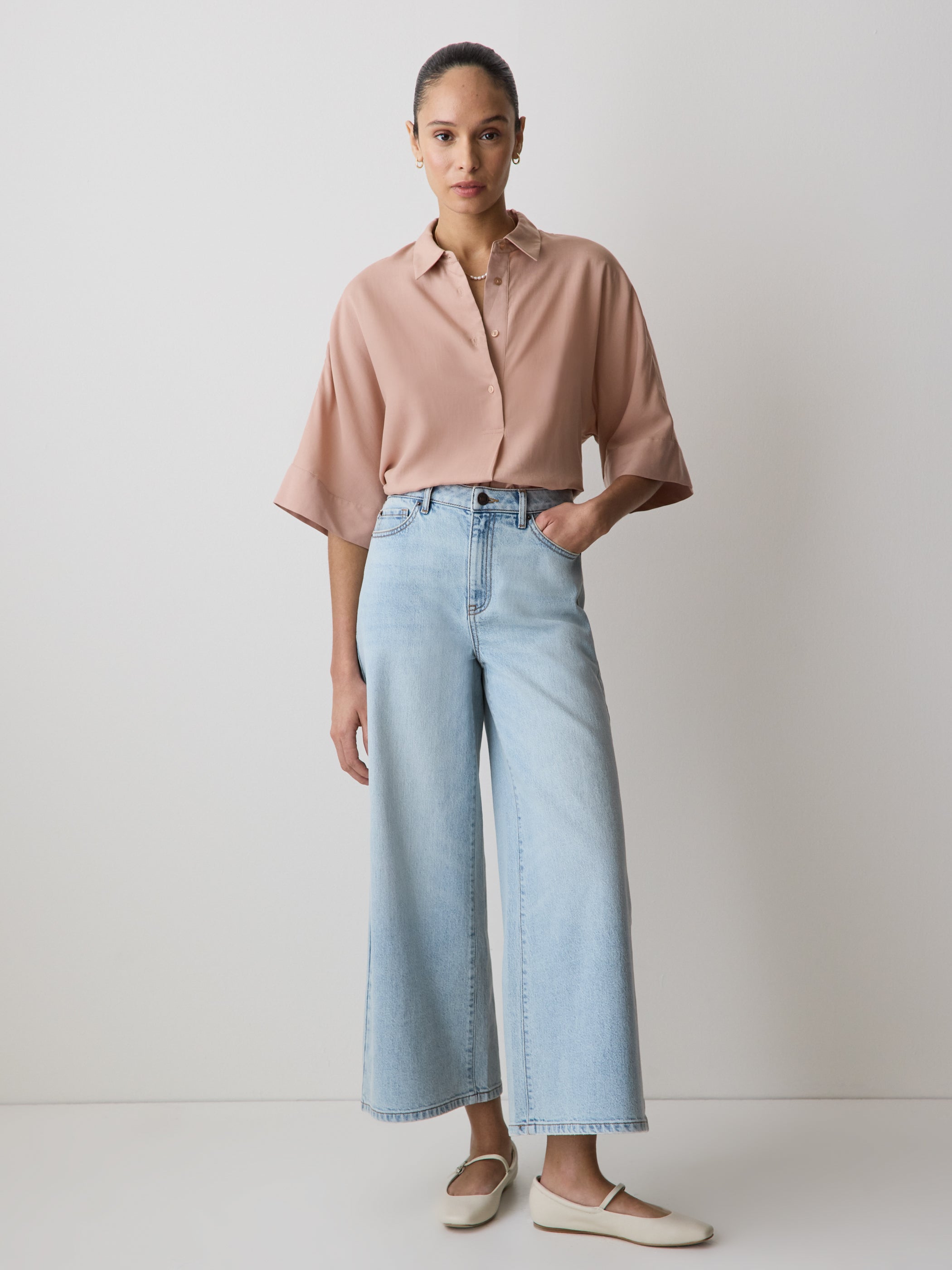 High-Rise Wide-Leg Cropped Jeans