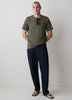 Mens Knit Burnout Crew Neck T-Shirt