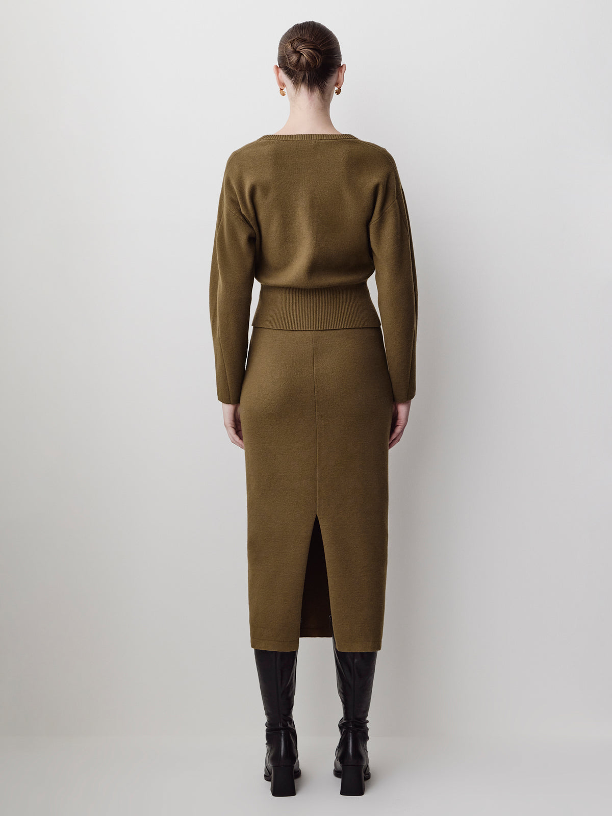 Knitted Pencil Midi Skirt