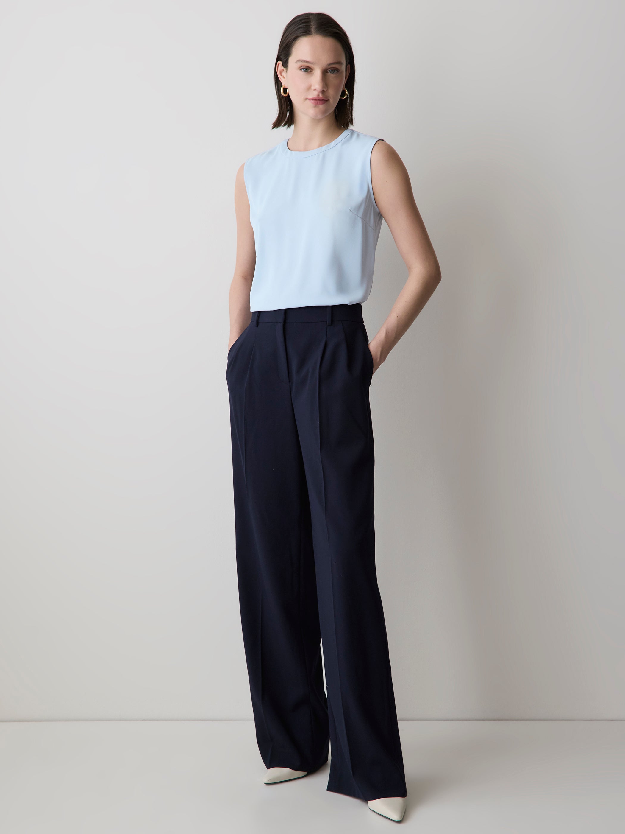 Camisole Satinée à Col Rond