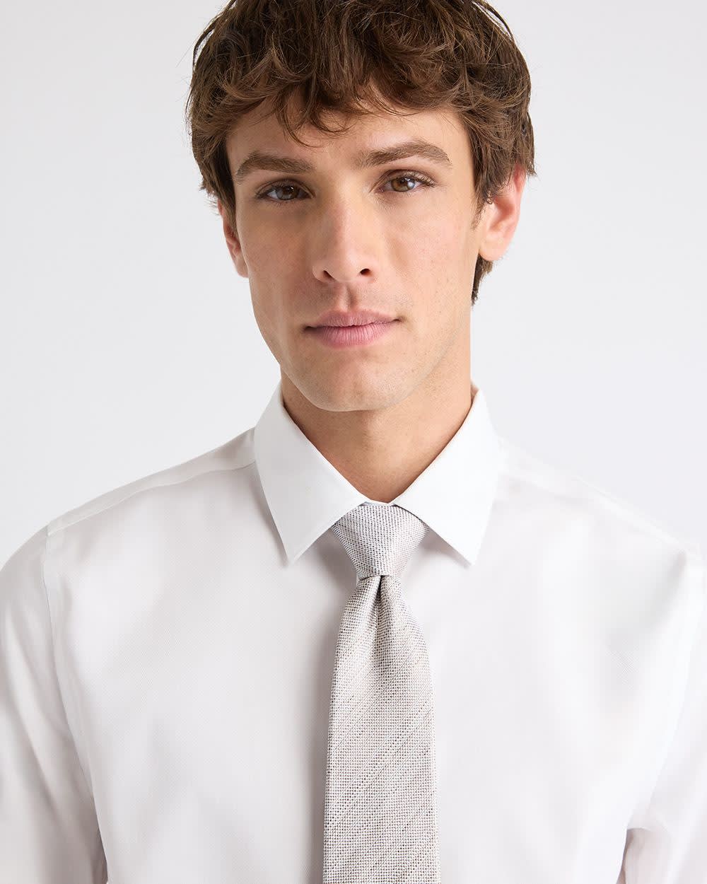 Cravate Large Beige au Fini Texturé