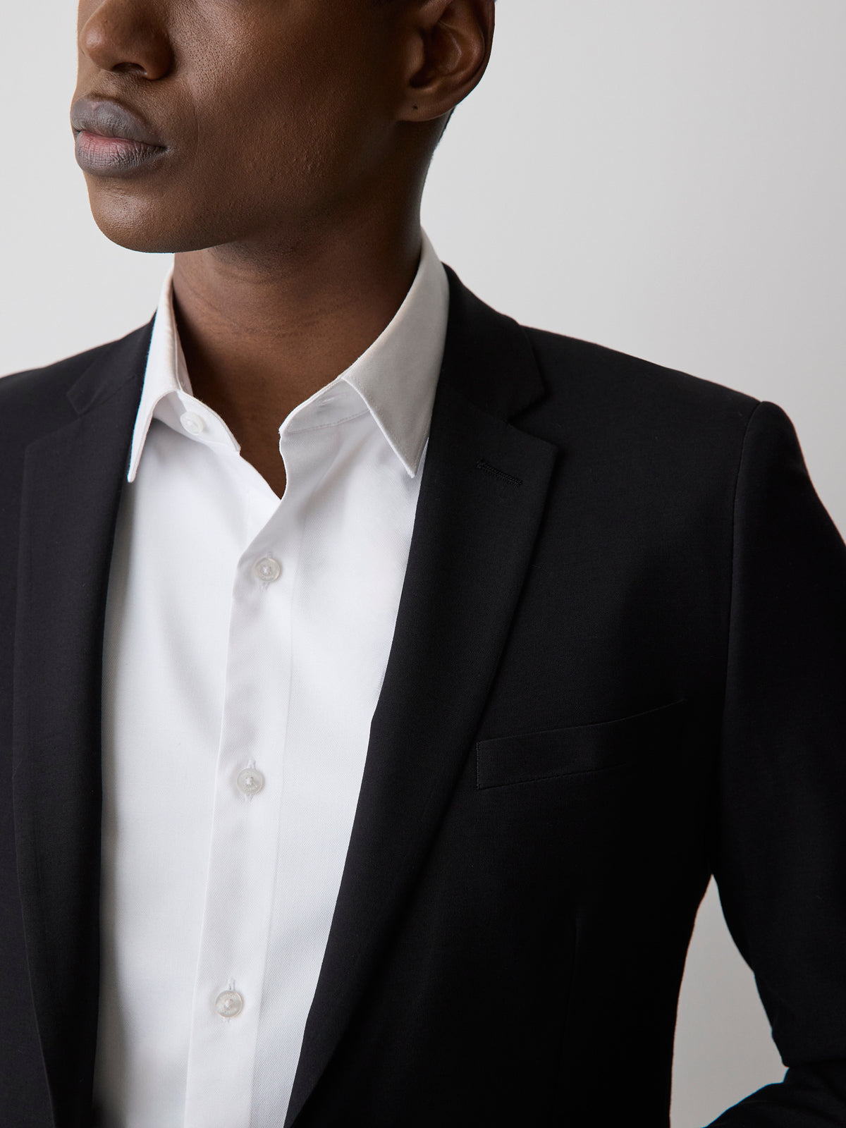 Essential Slim Fit Black Wool-Blend Suit Blazer