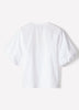Woven Cotton Blend Balloon Sleeve Blouse
