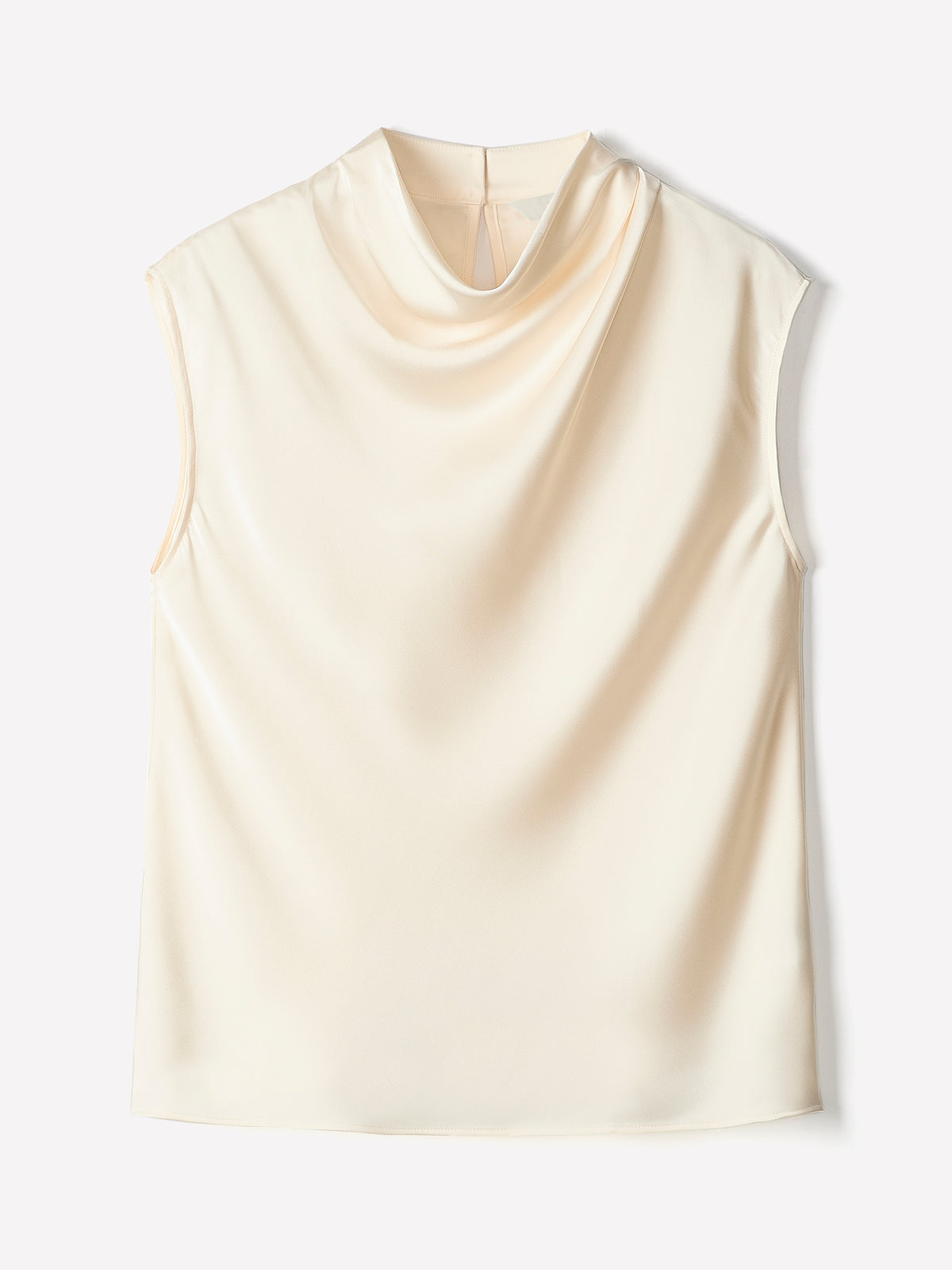 Satin Drapey Neck Extended Sleeve Blouse