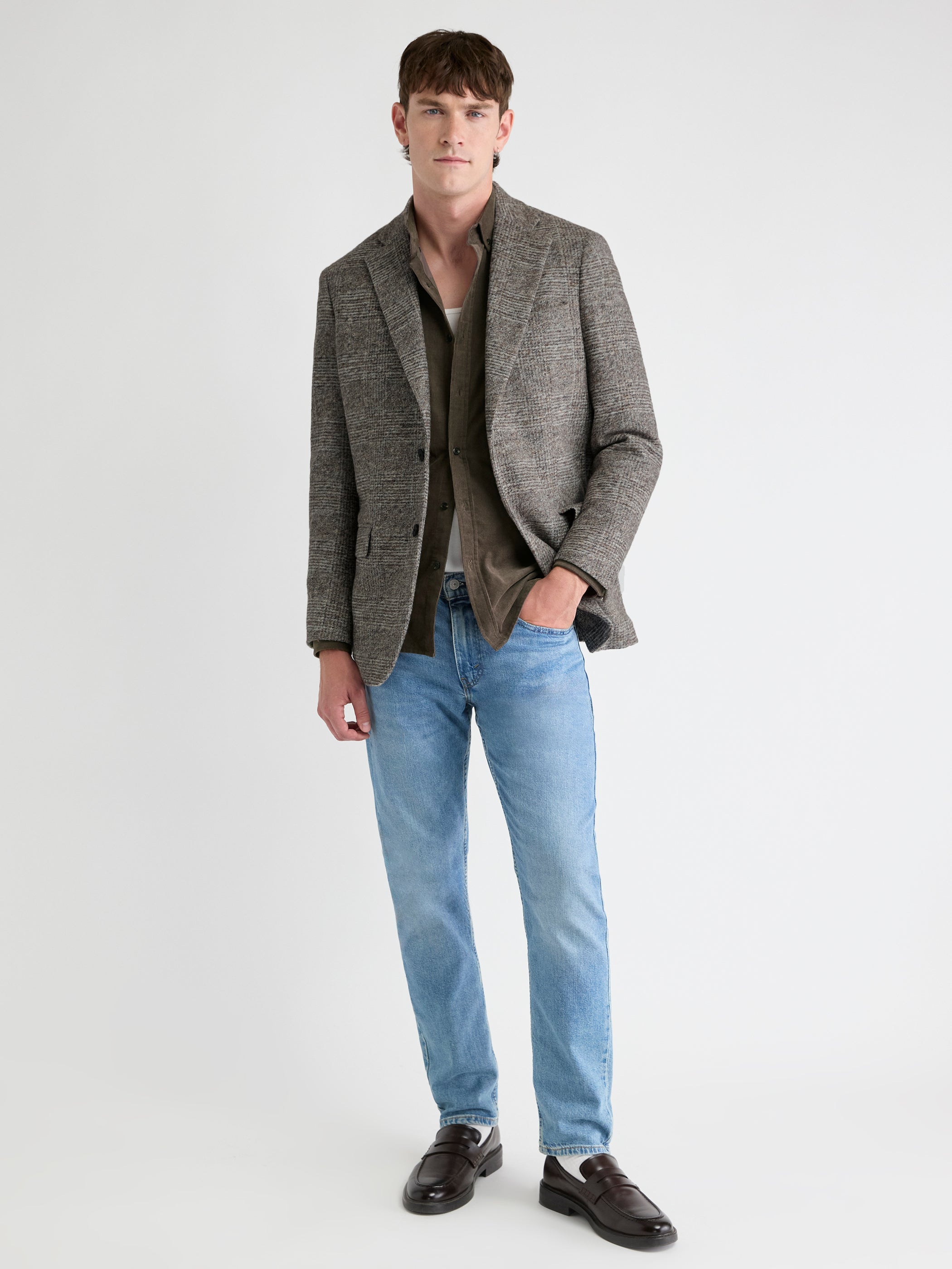 Chemise à Coupe Régulière en Velours Côtelé