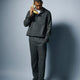 Straight Knit Pinstripe Wool Blend Pant