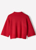 Mock-Neck Sweater with Bell Elbow Sleeves