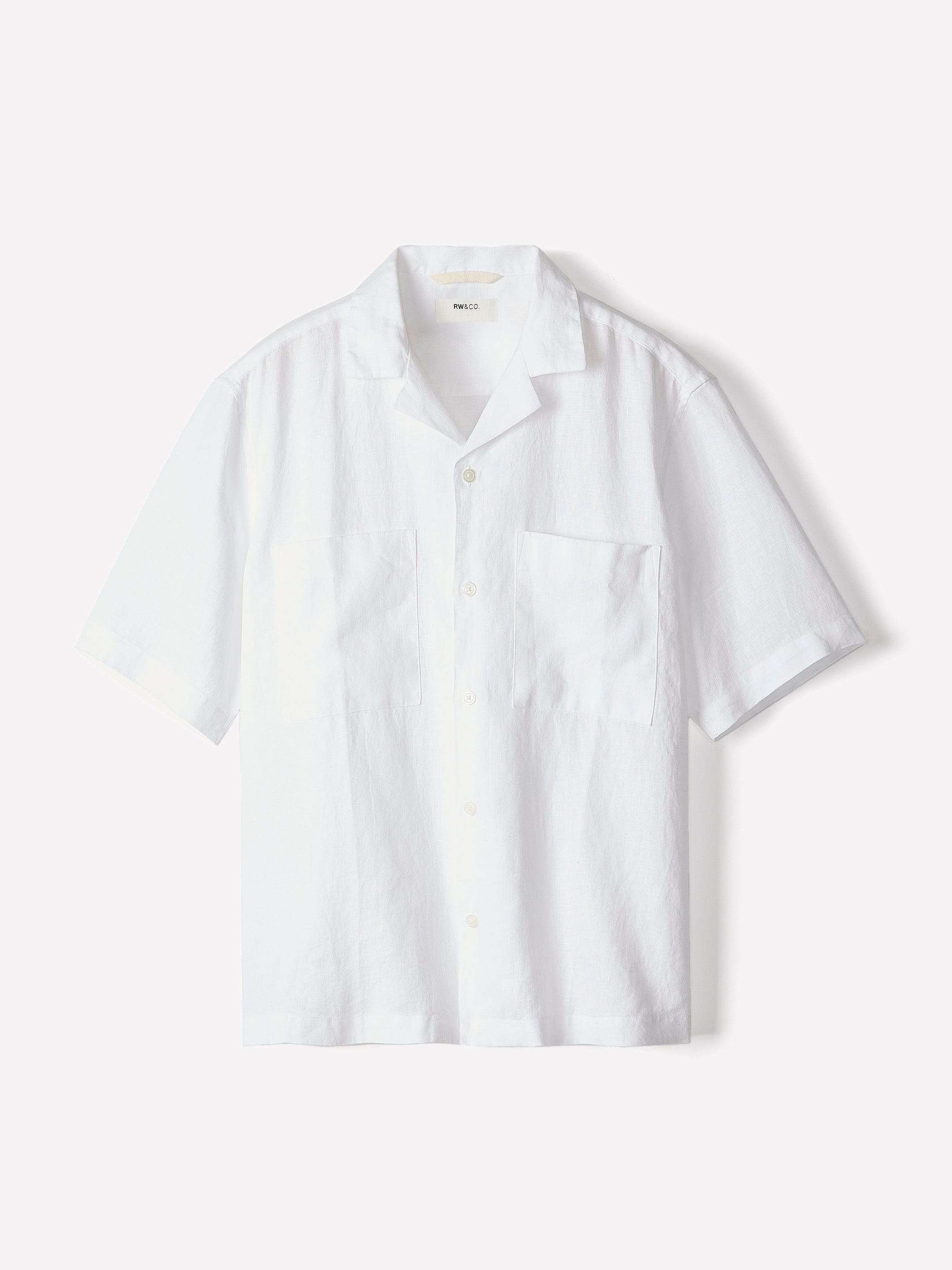 Men's Short-Sleeve Linen Shirt with Camp Collar – RW&CO