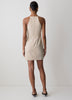 Woven Linen Blend Halter Dress