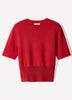Knit Sweater with Shoulder Pads, Viscose Nylon Blend