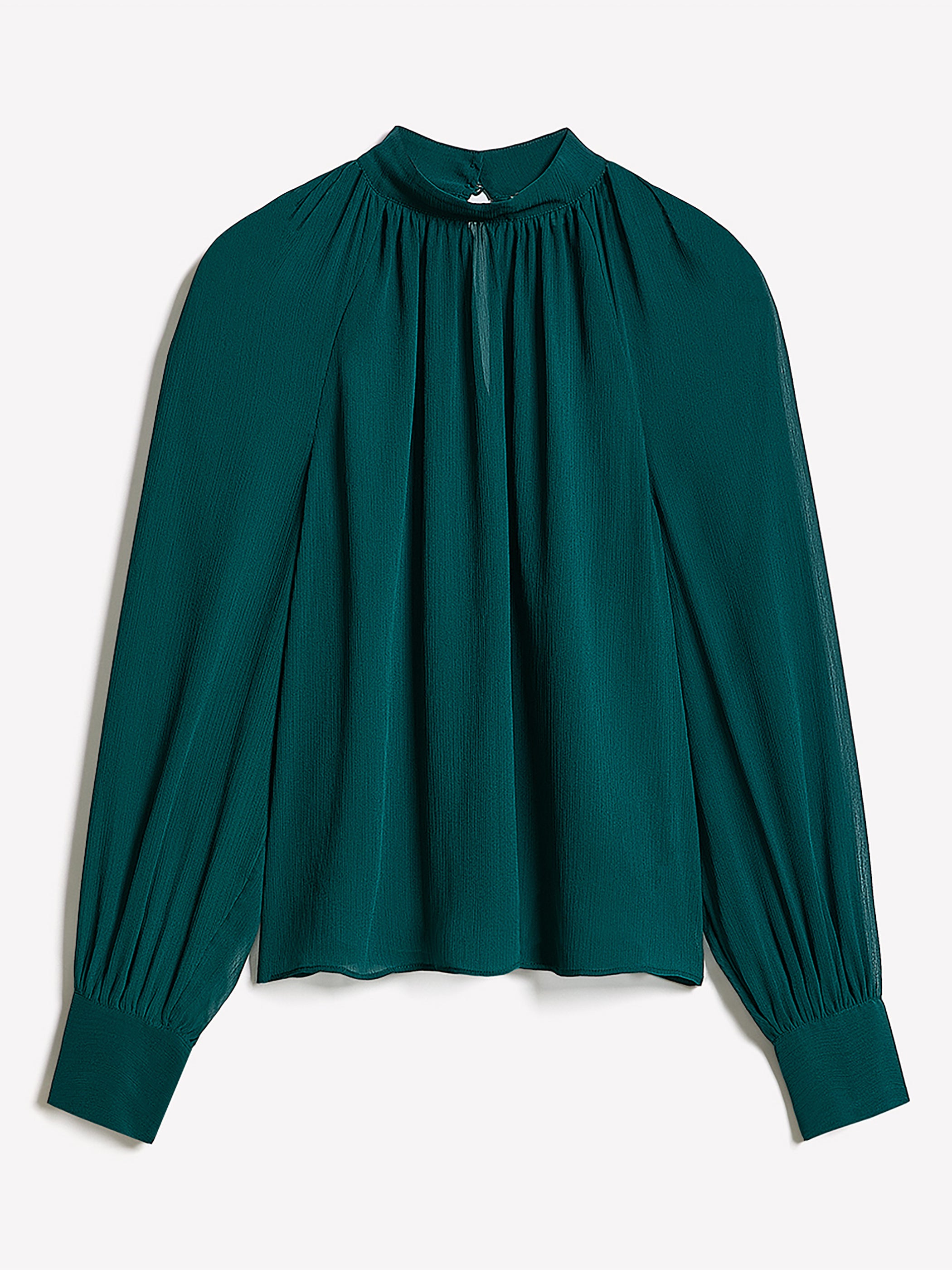 Blouse Popover en Mousseline à Manches Longues