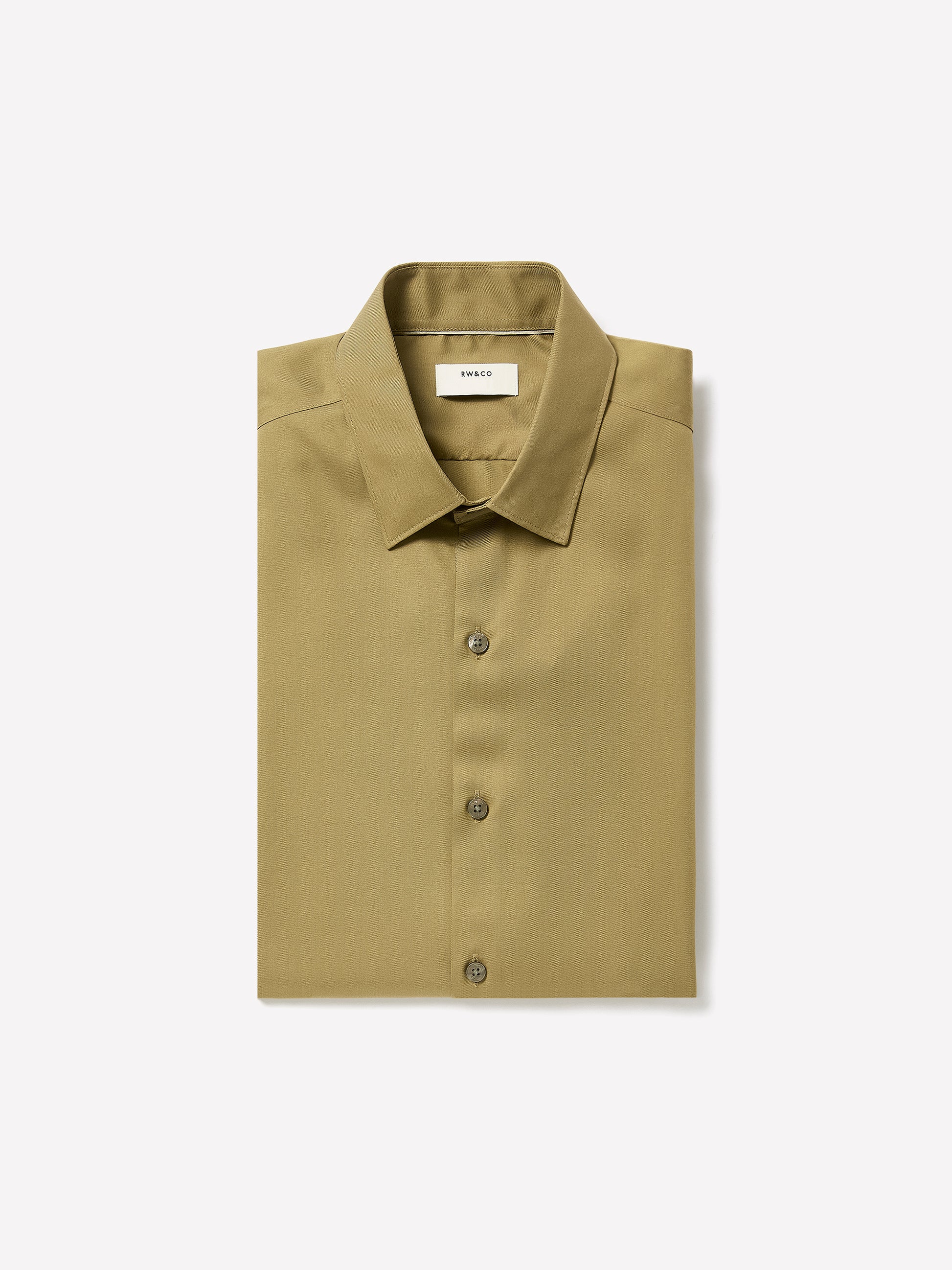 Slim-Fit Solid Twill Dress Shirt