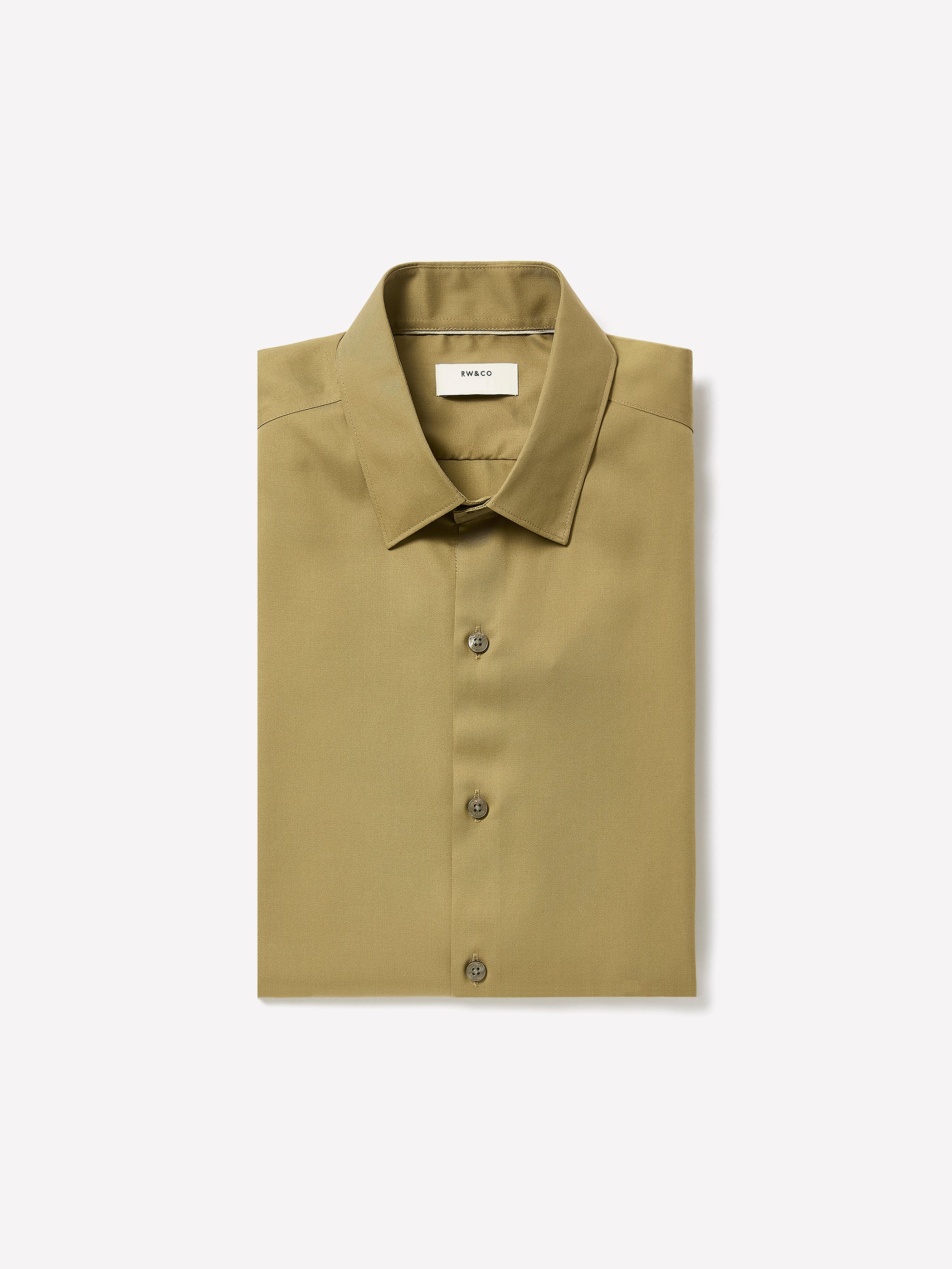 Slim-Fit Solid Twill Dress Shirt