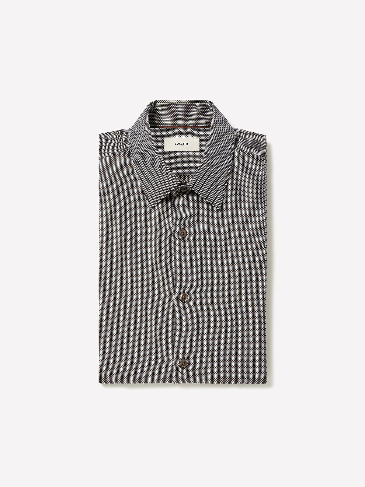 Tailored Brown Two-Tone Cotton Shirt