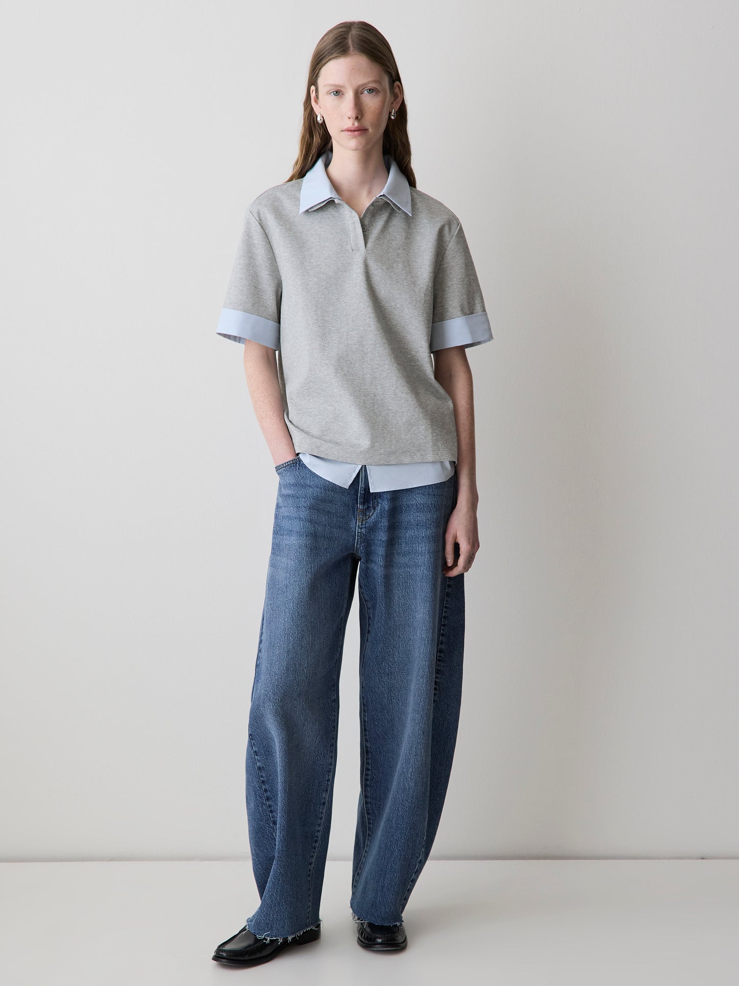 Polo Bimatière à Manches Courtes