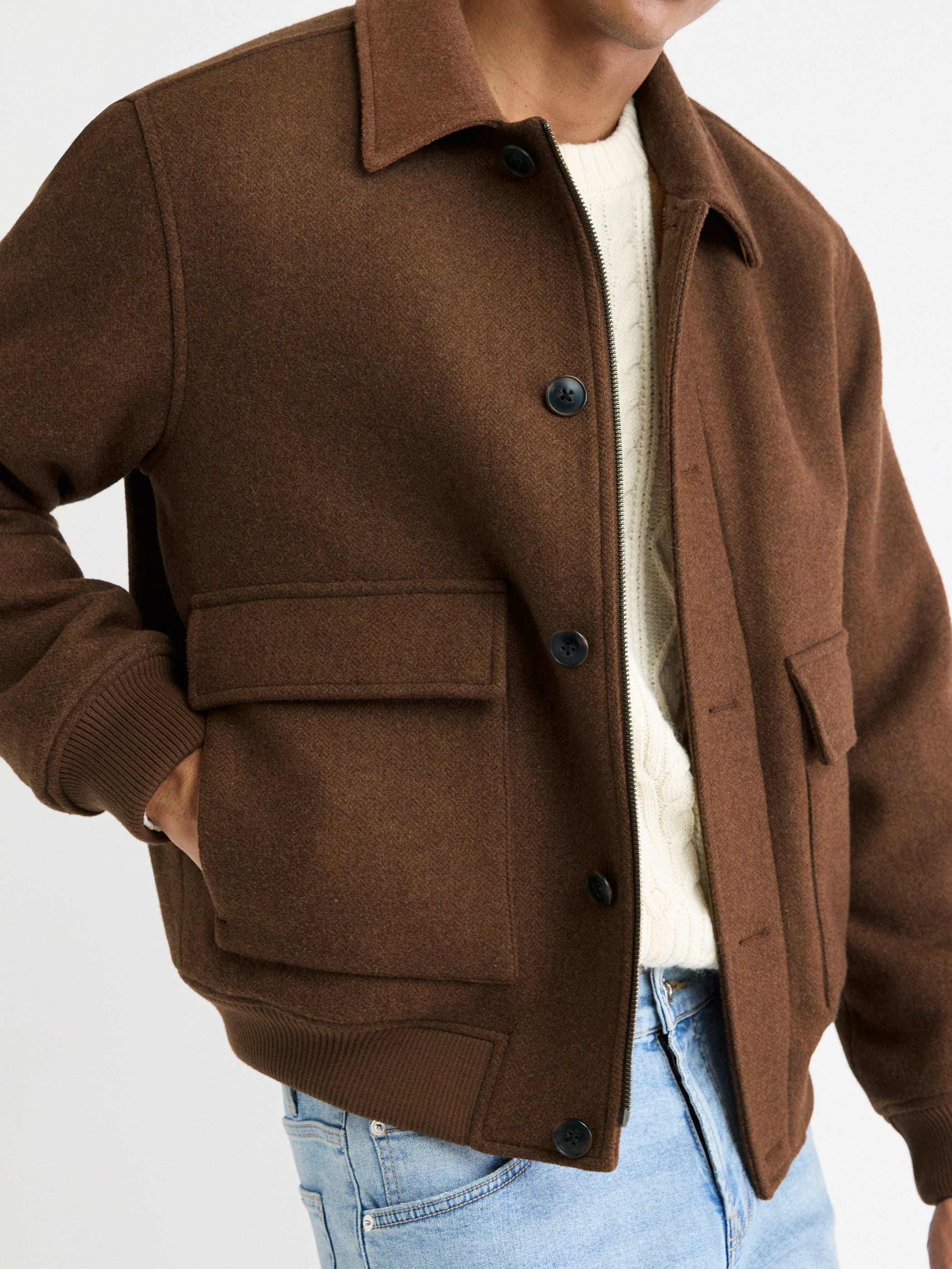 Veste à Chevrons en Laine