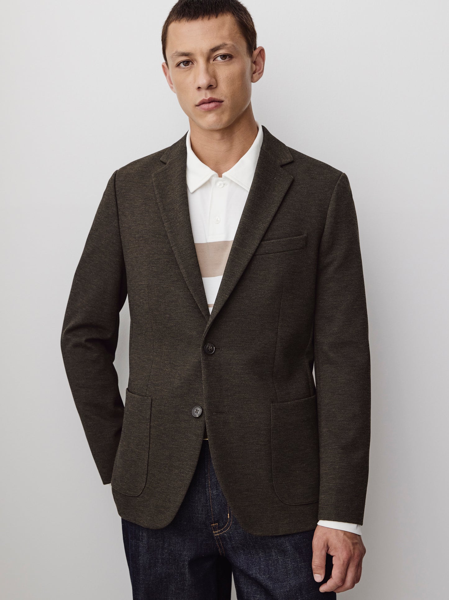 Slim Fit Knit Blazer