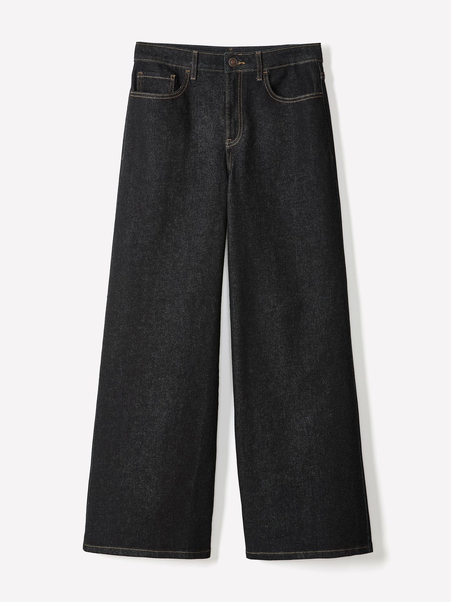 Woven Denim High Rise Ultra Wide Pant