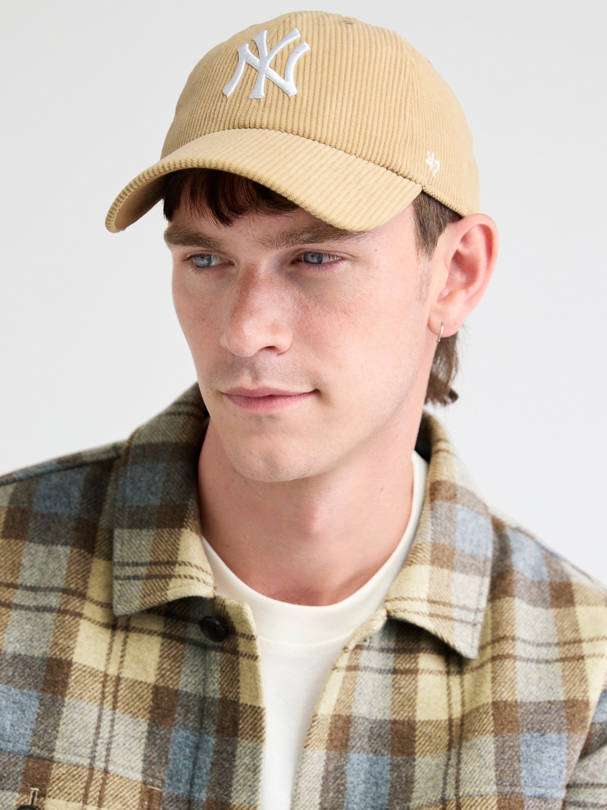 Khaki Corduroy '47 Clean Up Cap - NY Yankees