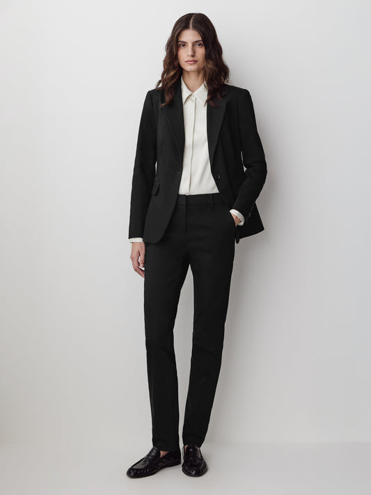 Limitless Black Mid-Rise Long Slim-Leg Signature Fit Pant